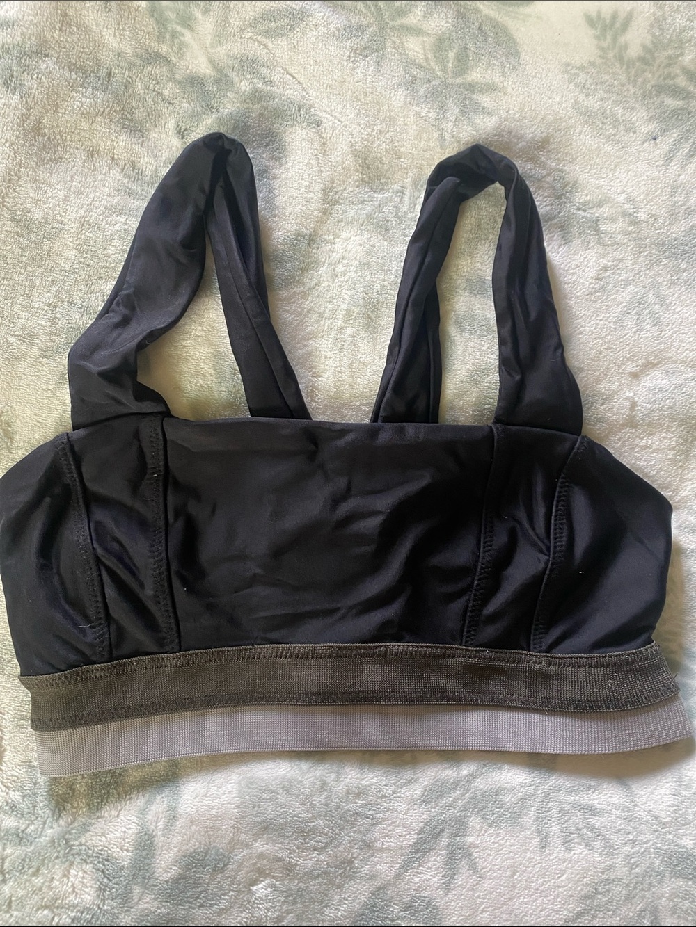 Free People Black Sports Bra with Contrasting Band